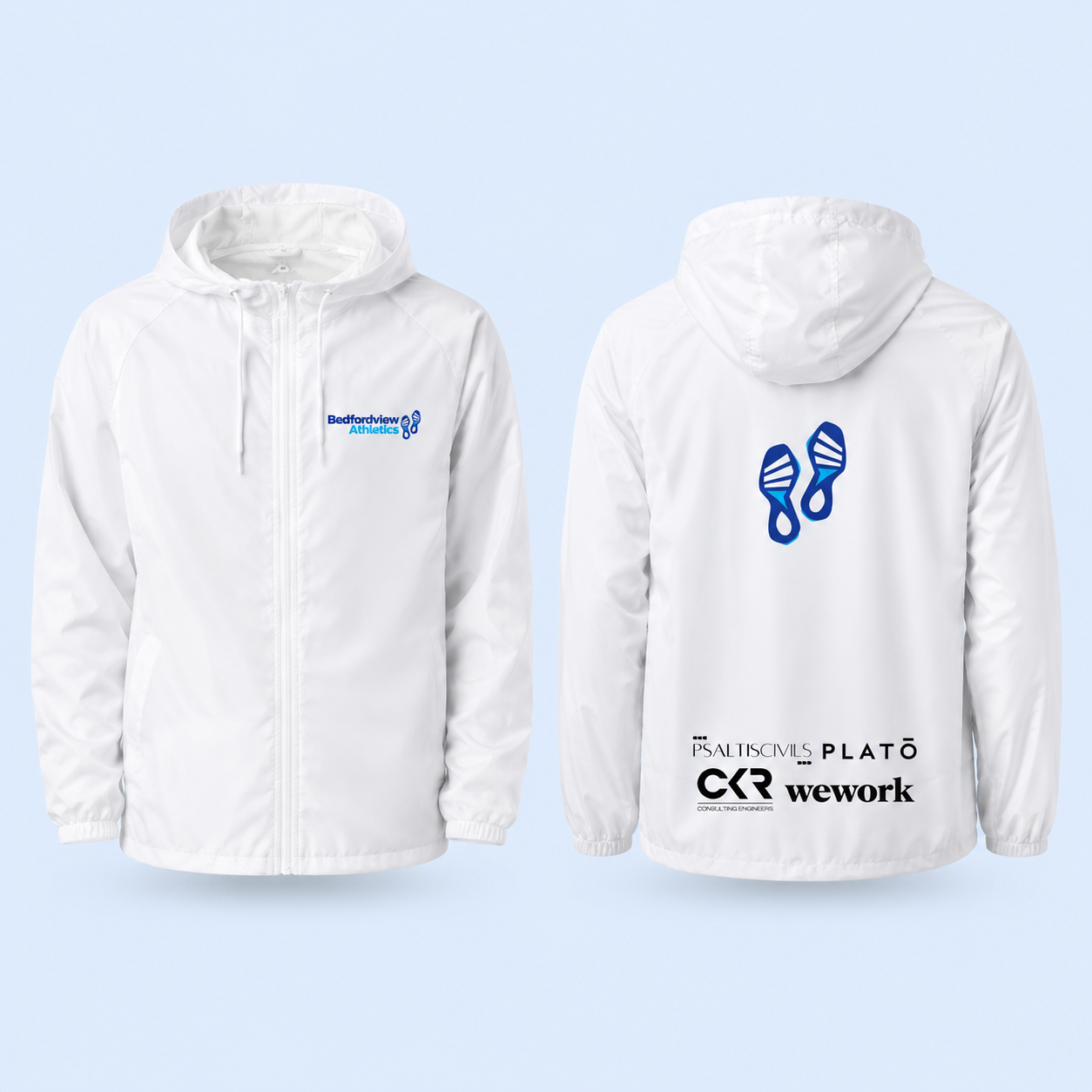 BCC White Windbreakers